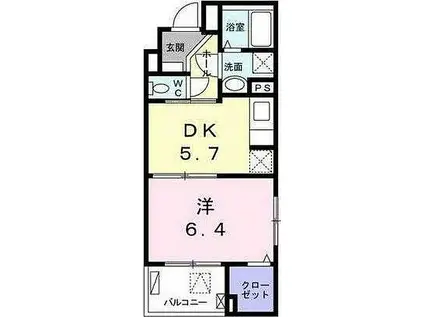 GRACE 大原(1DK/2階)の間取り写真