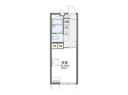 広島電鉄1系統 宇品三丁目駅 徒歩23分 2階建 築16年(1K/1階)の間取り写真