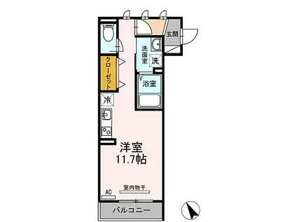 メゾン・ド・キャトル(ワンルーム/2階)の間取り写真