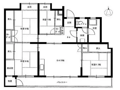 コーポ伊勢丘D8(4DK/2階)の間取り写真