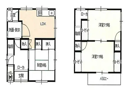 JR山陽本線 東福山駅 徒歩11分 2階建 築14年(3LDK)の間取り写真