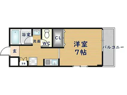 ドムスOGAWA(ワンルーム/3階)の間取り写真
