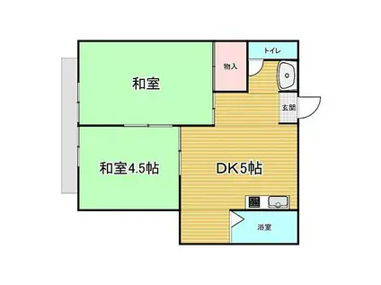 西村マンション(2DK/2階)の間取り写真