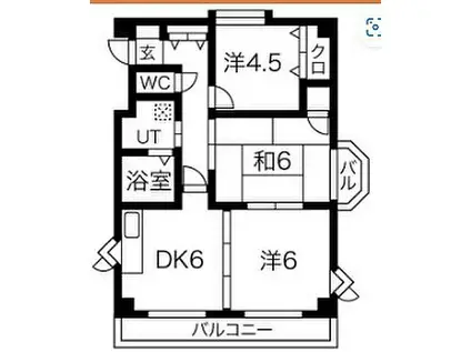 JR山陽本線 英賀保駅 徒歩10分 5階建 築34年(3DK/3階)の間取り写真
