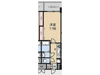 阪急京都本線 崇禅寺駅 徒歩5分 6階建 築9年(1K/6階)の間取り写真
