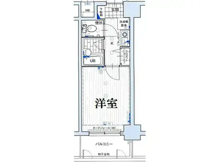 エスリード新神戸(1K/7階)の間取り写真