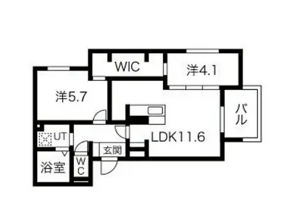 グレイスコート神戸山本通(1LDK/1階)の間取り写真