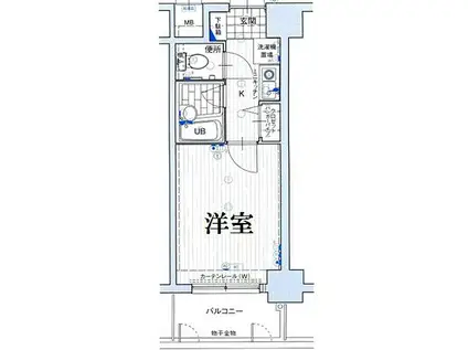 エスリード新神戸(1K/6階)の間取り写真