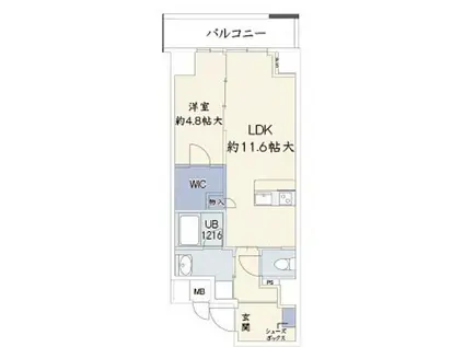 神戸ボナールレジデンス(1LDK/3階)の間取り写真