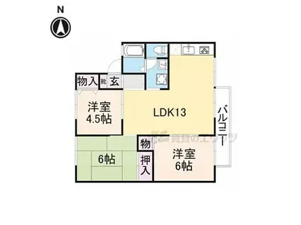 ヴィラール大和(3LDK/2階)の間取り写真