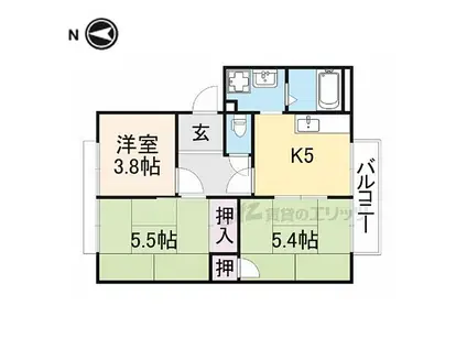 タモサーチA(3K/2階)の間取り写真