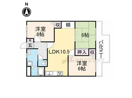 近鉄大阪線 大和朝倉駅 徒歩8分 4階建 築29年(3LDK/2階)の間取り写真
