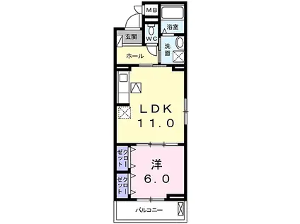 DIEU LAC(1LDK/1階)の間取り写真
