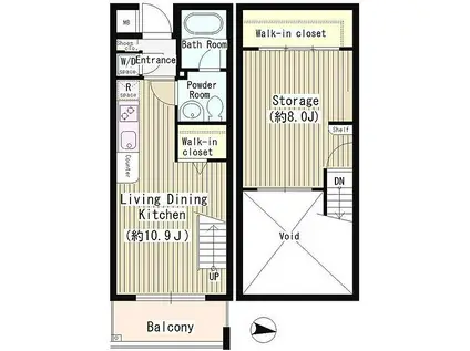 メゾン21(1LDK/3階)の間取り写真