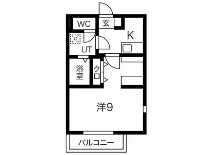 名古屋市営桜通線 太閤通駅 徒歩9分 3階建 築5年(1K/1階)の間取り写真
