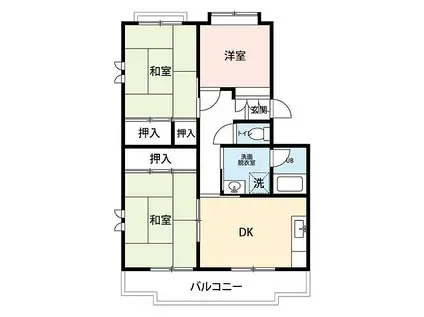 山崎マンション(3DK/3階)の間取り写真