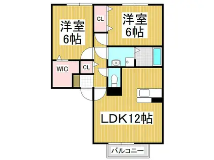 ビラ豆田(2LDK/1階)の間取り写真