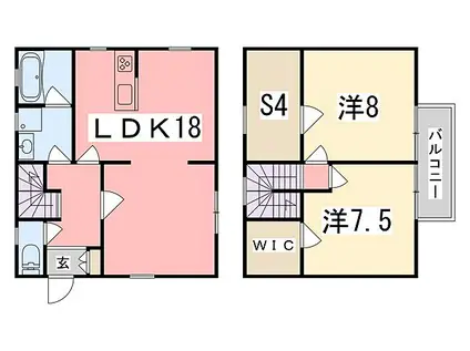 JR播但線 野里駅 徒歩14分 2階建 築14年(2SLDK)の間取り写真