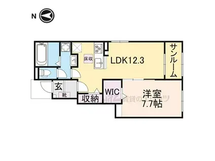 JR桜井線 香久山駅 徒歩7分 2階建 新築(1LDK/1階)の間取り写真