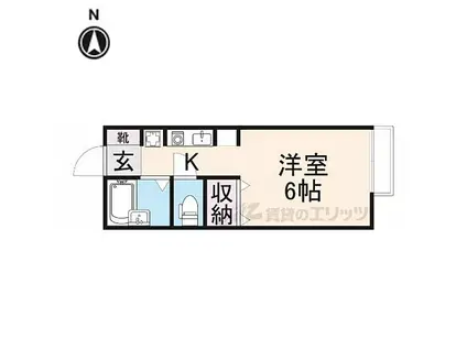 ジョイフル東生駒A(1K/1階)の間取り写真