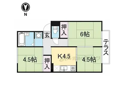 杉本マンション(3DK/1階)の間取り写真