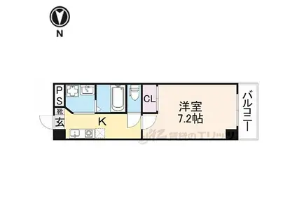 インペリアル奈良大宮(1K/7階)の間取り写真