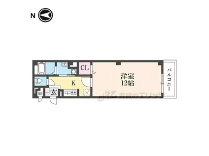 JR関西本線 奈良駅 徒歩11分 3階建 築17年(1K/2階)の間取り写真