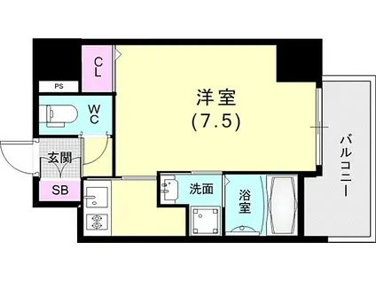 MJC神戸ブレイヴ(1K/10階)の間取り写真
