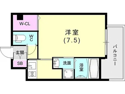 MJC神戸ブレイヴ(1K/8階)の間取り写真