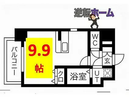 THE RESIDENCE SHIGAHONDORI(ワンルーム/9階)の間取り写真