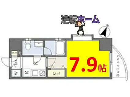 カレント新栄(1K/7階)の間取り写真