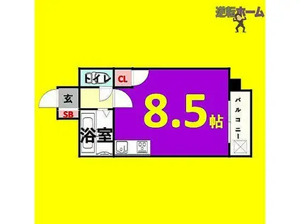 タウンエステート新栄(ワンルーム/8階)の間取り写真