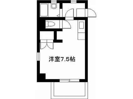 エスポワール鶴島(ワンルーム/2階)の間取り写真