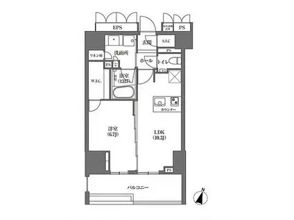 HAMACHO APARTMENTS(1LDK/15階)の間取り写真