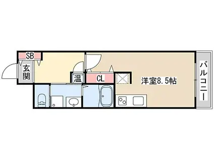 WILLDO浜崎通(ワンルーム/12階)の間取り写真