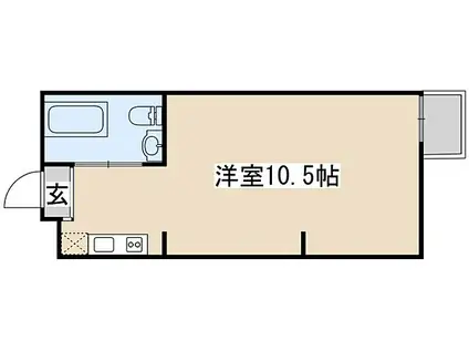 クレセンティア神戸・北野(1K/1階)の間取り写真