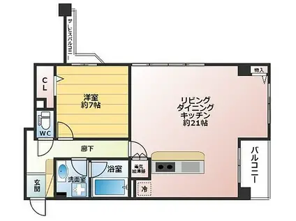 グレンパーク梅田北(1LDK/5階)の間取り写真