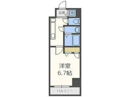 シャルマンフジ大阪城南(1K/7階)の間取り写真