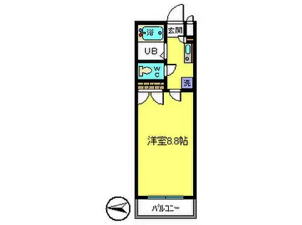 東京メトロ東西線 西葛西駅 徒歩8分 4階建 築24年(1K/4階)の間取り写真