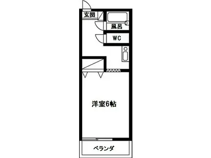 キャンパス(1K/2階)の間取り写真