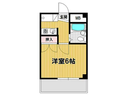 グランシャリオ戸塚(1K/2階)の間取り写真