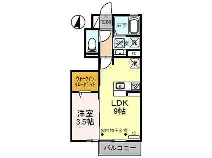 クロワール(1LDK/1階)の間取り写真