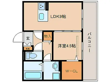 ラヴィベール(1LDK/3階)の間取り写真