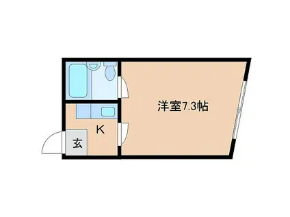 諏訪東生駒ビル(1K/3階)の間取り写真