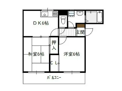 シャルム吉永(2DK/2階)の間取り写真