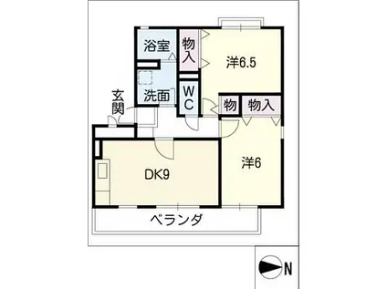 ドミール川本(2DK/3階)の間取り写真