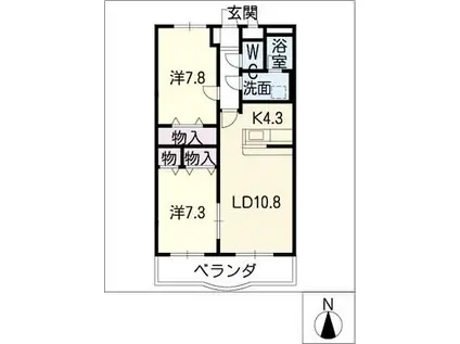 フルール(2LDK/3階)の間取り写真