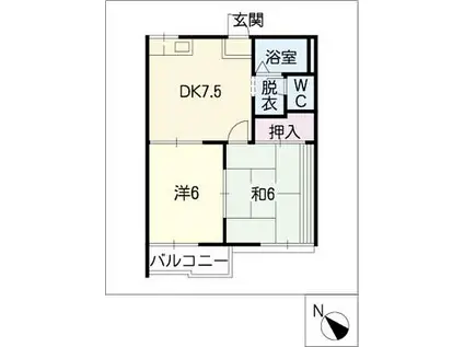 フォーブル青山(2DK/2階)の間取り写真