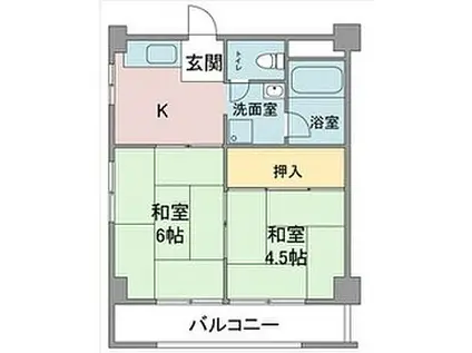 小野マンション(2K/4階)の間取り写真