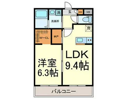 A・CITY常滑原松(1LDK/4階)の間取り写真